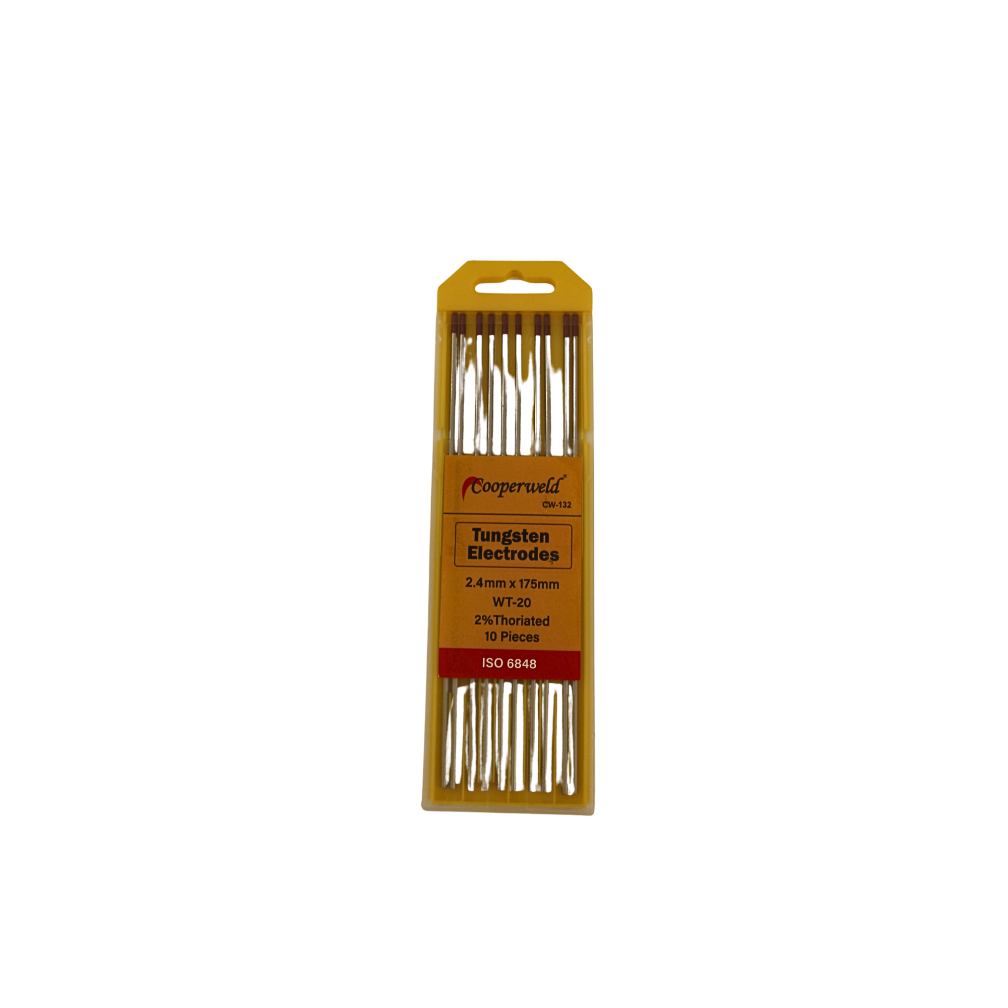 Cooperweld CW-132  Tungsten Electrodes    2.4mm x 175mm NT-20    2%Thoriated   10 Pieces