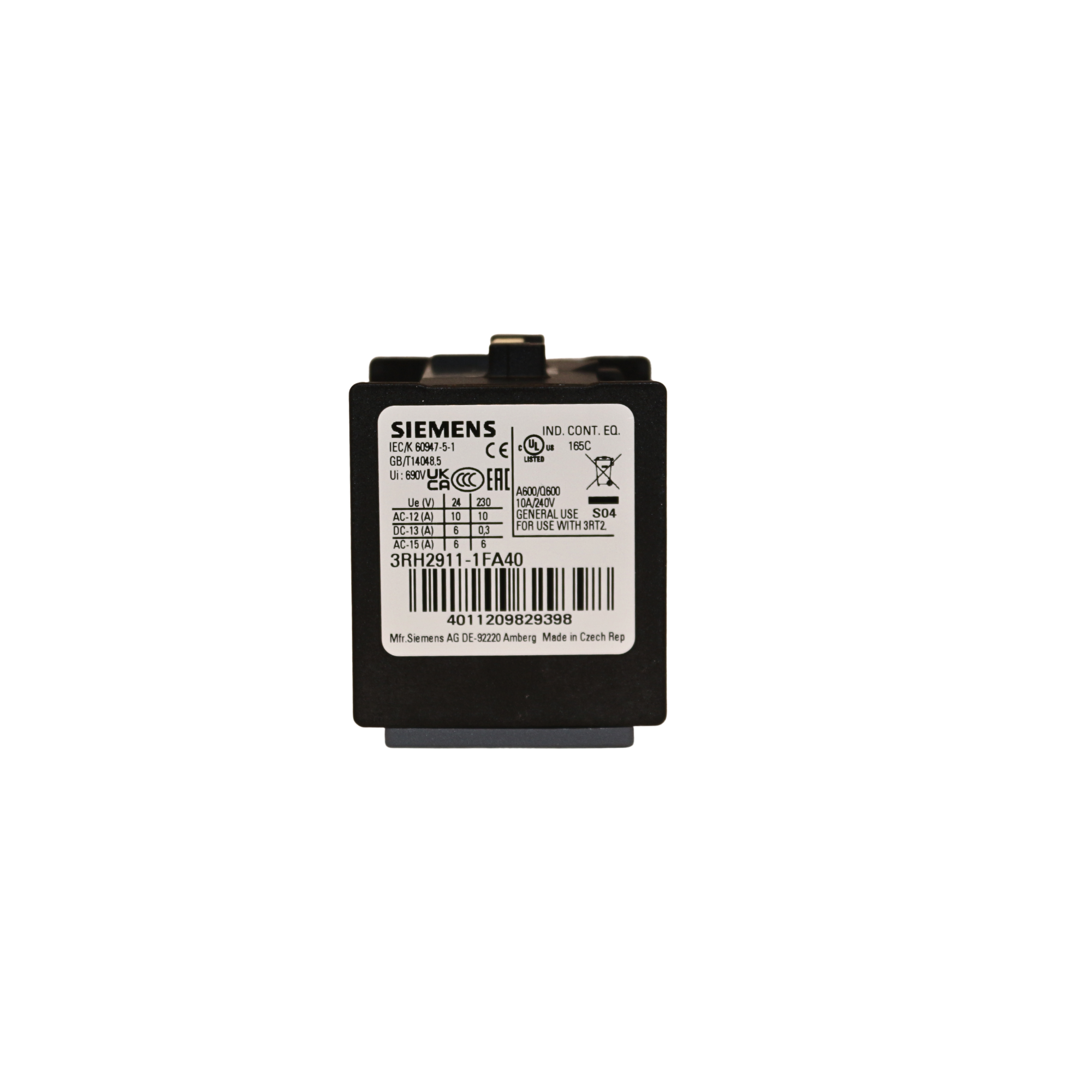 SIEMENS - IEC/K 60947-5-1 - 3RH2911-1FA40