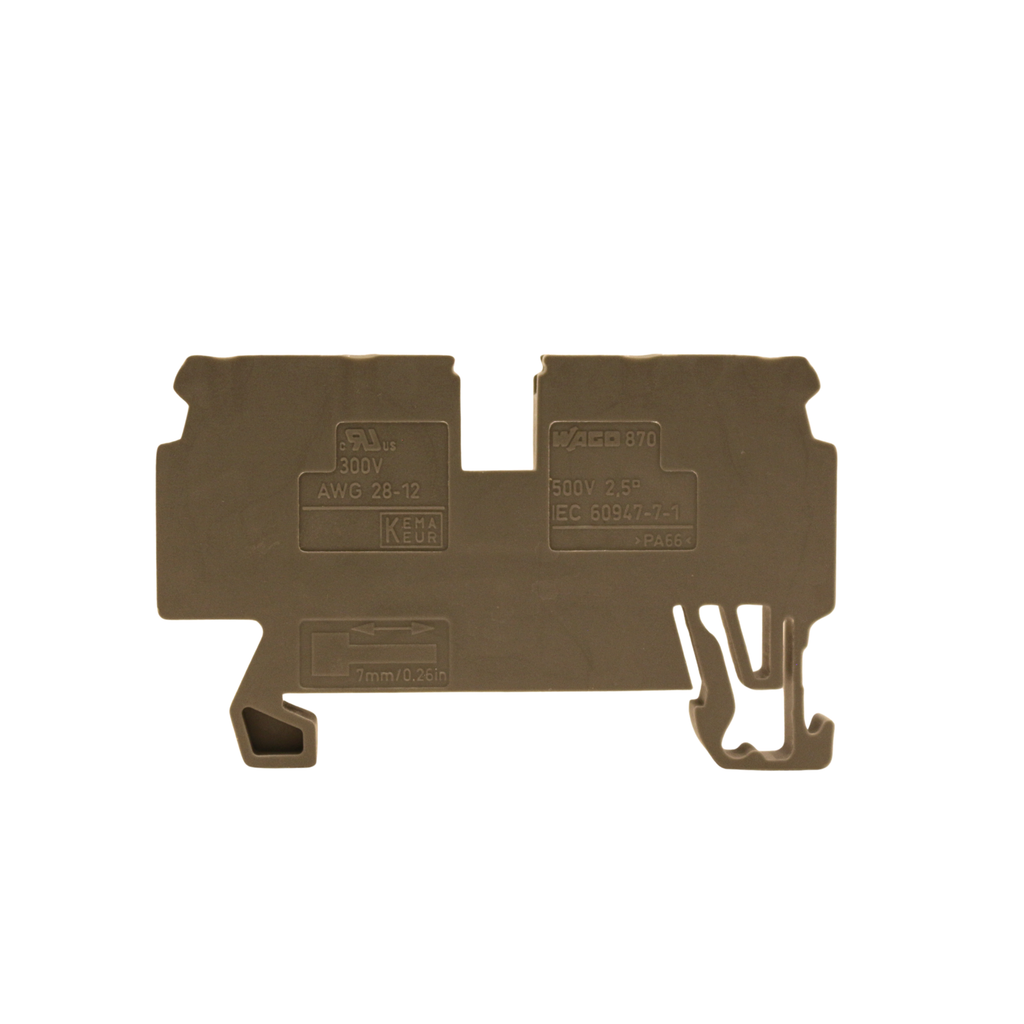 WAGO 870 - IEC 60947-7-1 - 500V 2,5° - 300V - AWG 28-12 - 7mm/0.26in