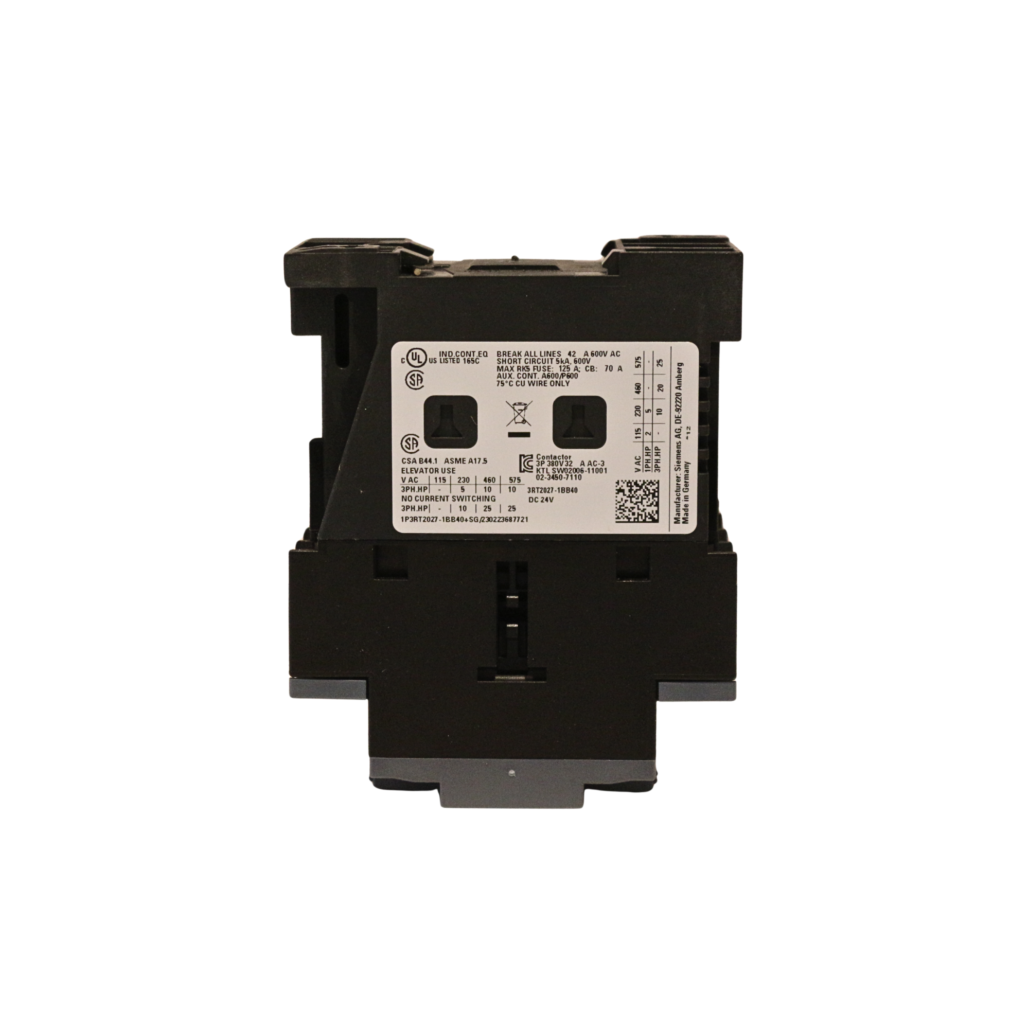 SIEMENS 3RT2027-1BB40 - 4011209 790087