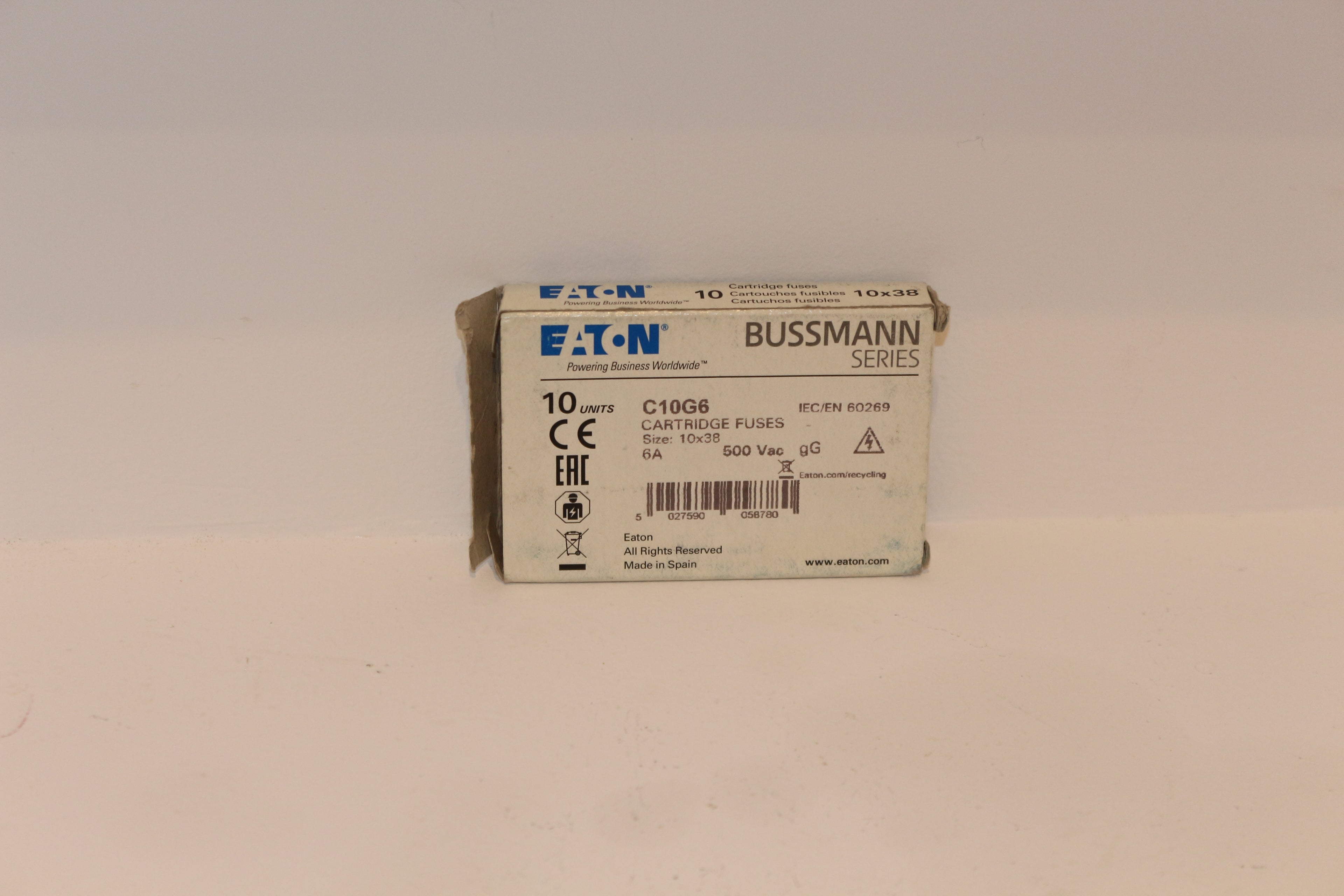 EATON - C10G6 -CARTRIDGE FUSES - IEC/EN 60269 - 10 UNITS