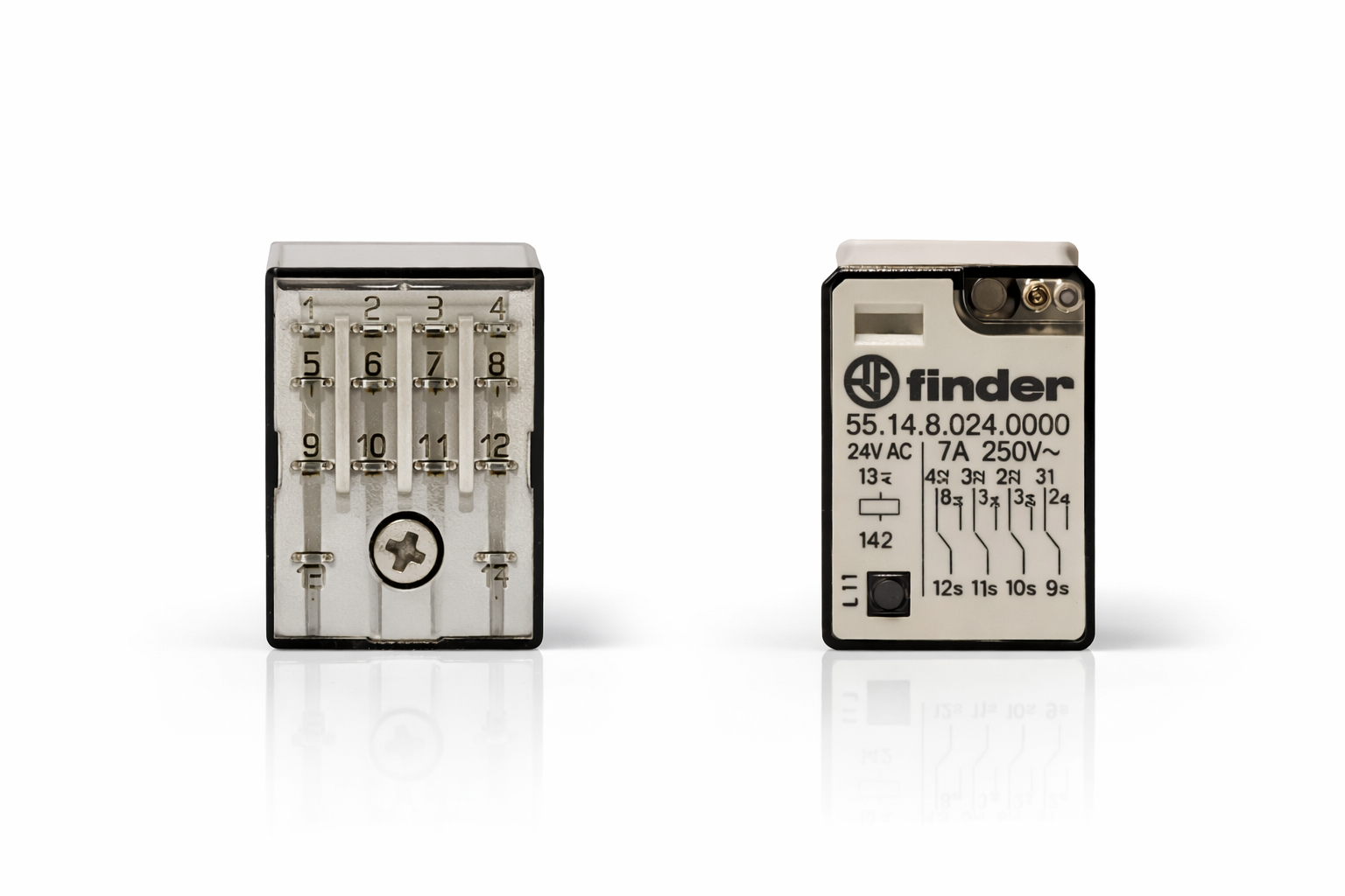 Finder Relay 55.14.8.024.0000 – 24V AC Coil – 7A 250V – 4PDT Industrial Relay